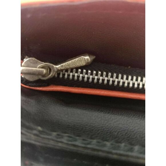 VINTAGE LAMPROM SALMON RED GENUINE LEATHER POCKETBOOK CLUTCH PURSE HANDBAG - Picture 8 of 8